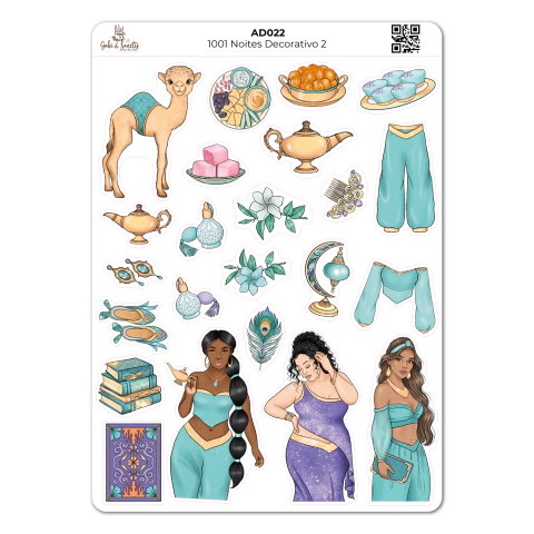 1001 Noites Decorativo 2 - Cartela de Adesivos - comprar online