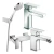 Combo Grifería Monocomando Roca Escuadra Lavatorio+Ducha Ext S/T+Bidet
