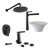 Combo Griferia Fv Aromo D8 Ng Ducha Emb+L.Alto+Bidet