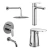 Set Grifería Baño Monoc. Piazza Oggi Lavatorio Alto, Bidet y Ducha Emb C/T