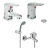 Set Grifería Baño Monoc. Piazza Domani Lavatorio, Bidet C/T y Ducha Ext C/T