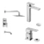 Set Grifería Baño Monoc. Piazza Arq Lavatorio Alto, Bidet y Ducha Emb C/T Cromo