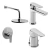 Set Grifería Baño Monoc. Piazza Next Lavatorio, Bidet y Ducha Emb S/T