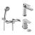 Set Grifería Baño Monoc. Piazza Next Lavatorio, Bidet y Ducha Ext C/T