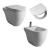 Inodoro Corto Ferrum Fontana con Tapa y Bidet