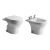 Imagen de Inodoro Corto Con Tapa Amortiguada Y Bidet Ferrum Veneto