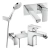 Combo Grifería Monocomando Roca Escuadra Lav Pared+Ducha Ext S/T+Bidet