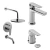 Set Grifería Baño Monoc. Piazza Next Lavatorio, Bidet y Ducha Emb C/T