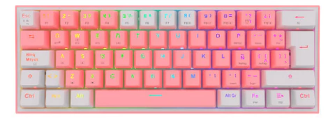 Teclado Gamer Redragon Fizz Pro K616-rgb Rosa/Blanco Español