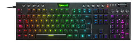 Teclado Redragon K619 Horus Fs Gamer Cableado Red Español