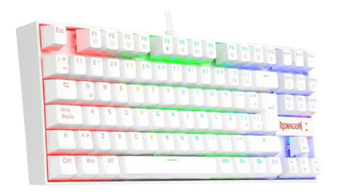 Teclado Gamer Redragon Kumara K552 Español Blanco Rgb Tkl - comprar en línea