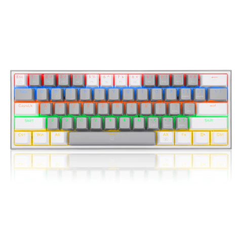 Teclado Gamer Redragon Fizz K617 Mecanico Gris Blanco Usb Gris/blanco Inglés Us