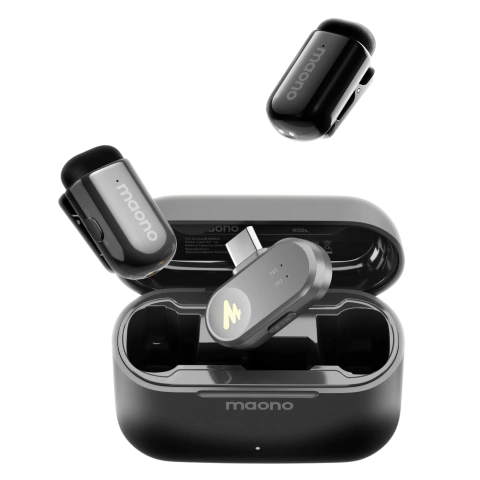 Micrófono inalámbrico Solapa Lavalier Maono T1 Mini Tipo C negro