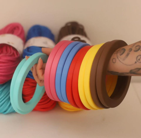 Par de Alças Redondas em PLA – 15 cm | Artesanal, Leve e Sustentável