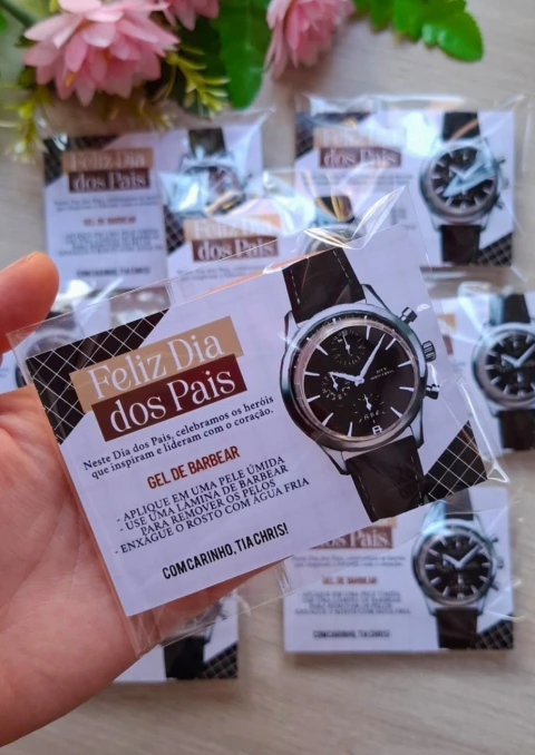 10 Mimos Cartão Com Gel de Barbear - Dia dos Pais
