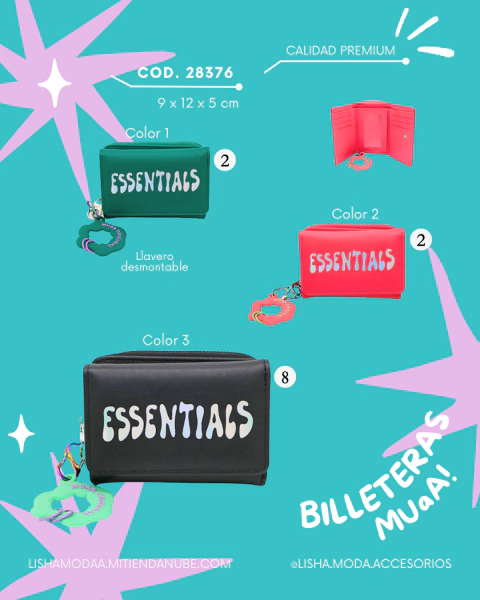 Billetera chica con múltiple div. Y llaverito marca MUAAAA