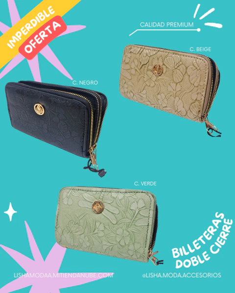 Billetera mediana doble cierre la vida es bella !!!!