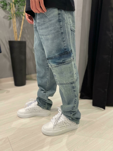 Calça Cargo Jeans Sky Brown - comprar online