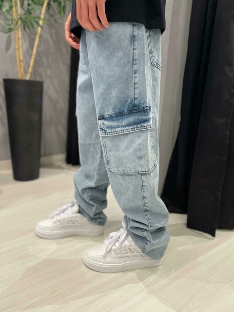Calça cargo Jeans claro - comprar online