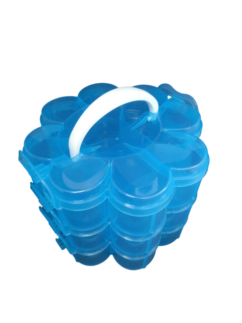 Caja flor organizador triple celeste - comprar online