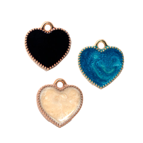 Dije Esmaltado Corazón Colores
