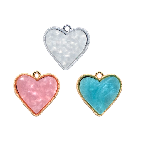 Dije esmaltado simil nácar corazón - comprar online