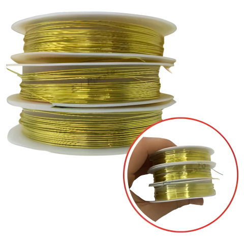 Alambre de cobre estañado color dorado - comprar online