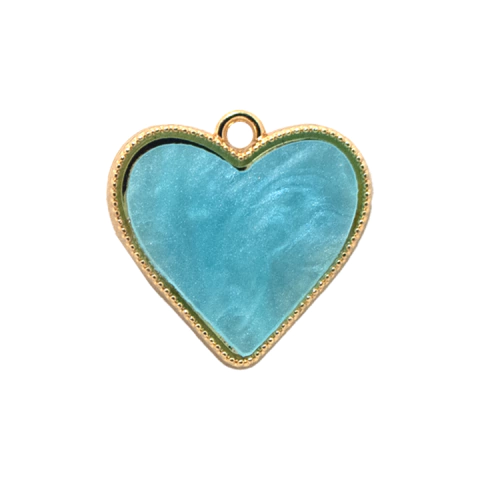 Dije esmaltado simil nácar corazón - El Puesto Bijou del armador