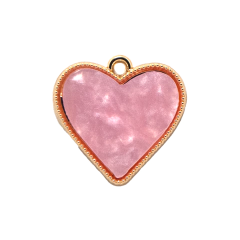 Imagen de Dije esmaltado simil nácar corazón