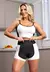 Conjunto Short Cintura Alta e Cropped Alcinha Preto com Branco MOVE BALANCE CSV24