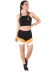Conjunto Cropped Preto e Shorts Com Faixas Preto Com Branco e Amarelo MOVE BALANCE LXO52 na internet