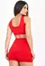 CONJUNTO CROPPED E SHORT VERMELHO CADARÇO FAKE MOVE BALANCE LX305 - comprar online