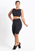 Conjunto Bermuda e Cropped Preto Com Detalhes em Dry Fit MOVE BALANCE LX140