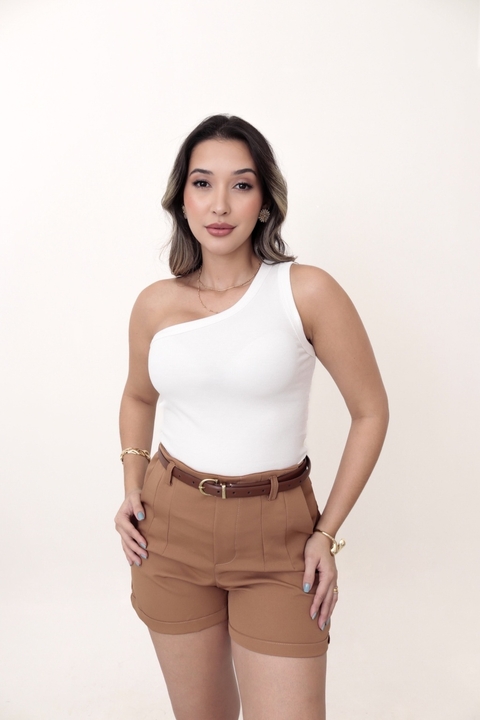 Tshirt Nula Manga Canelada Viscose e Elastano - comprar online