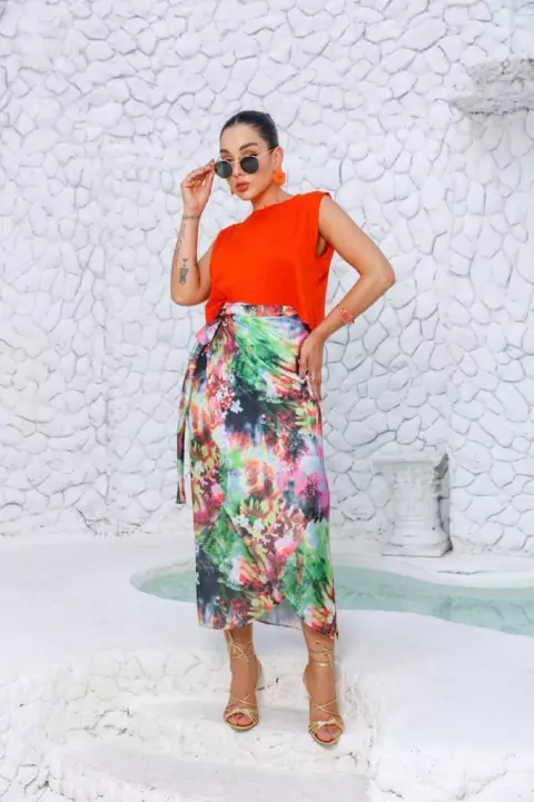 Saia Feminina Pareô Estampada Sophie - comprar online