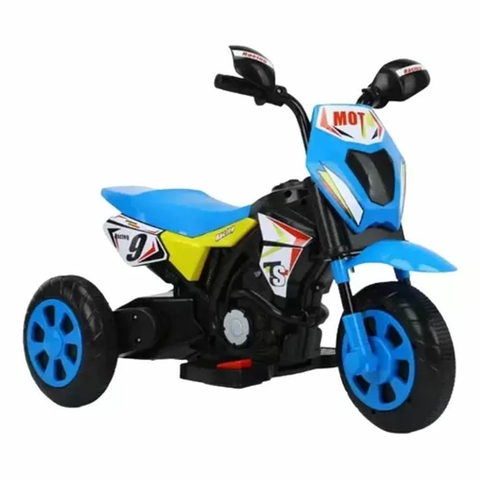Tres Ruedas Moto Cross Bateria 6v Musica Luz Zaki Azul
