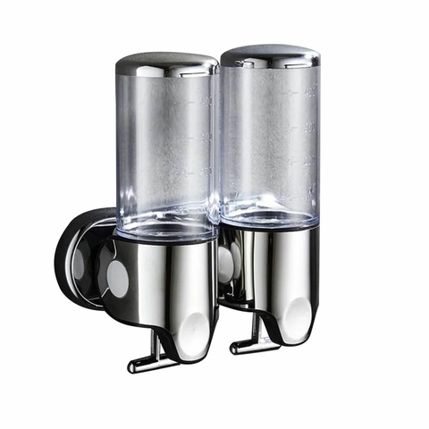 Dispenser Doble Jabón O Shampoo Recargable Pared