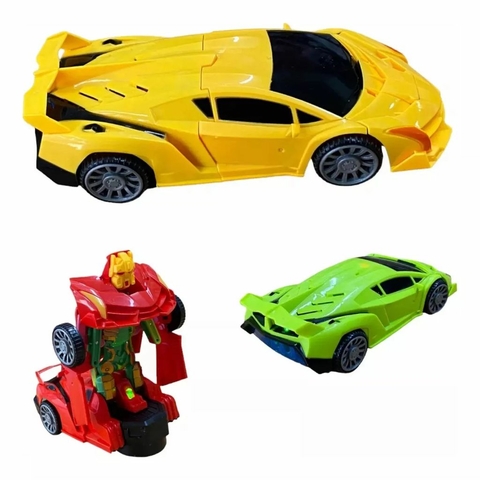 Juguete Auto Robot Transformers Sonidos Luz Babymovil Rojo