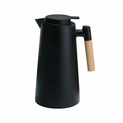 Jarra Térmica 1L Estilo Nórdico Asa Madera Negra