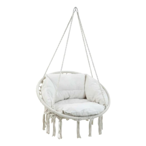 Hamaca Sillon Colgante Almohadon Macrame Interior Exterior