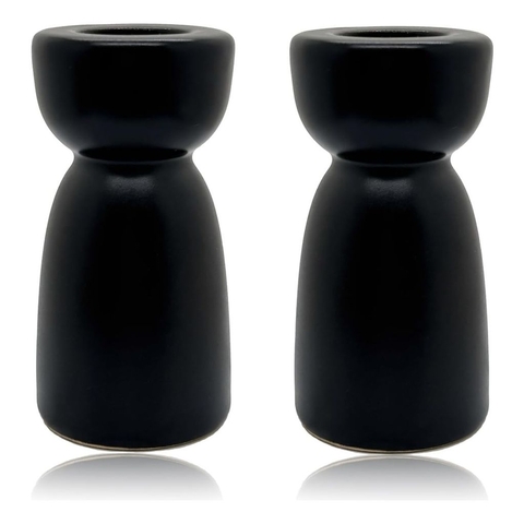 Set X 2 Candelabros Porta Velas Ceramica Moderno Deco Mini