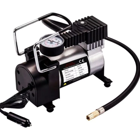 Compresor De Aire Mini 12v Portatil De Metal Con Manguera