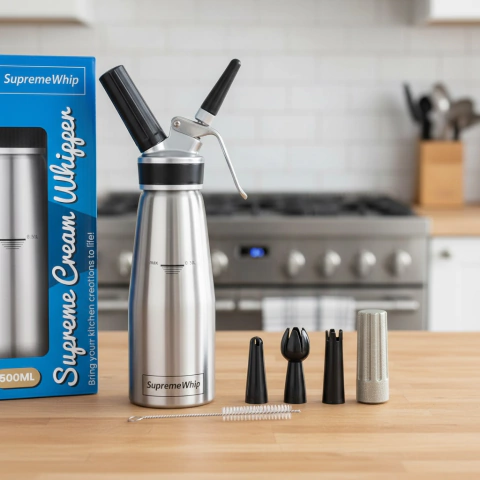 Cremera SupremeWhip 500 ml – Aluminio con accesorios plasticos - comprar online