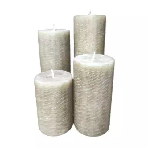 Conjunto de 4 Velas cilíndricas Cinza de 10cm de diâmetro - comprar online