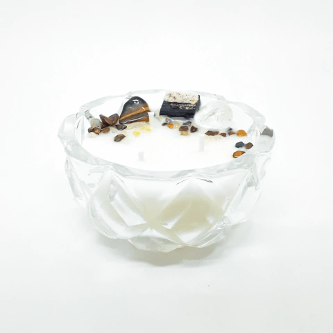 Vela com Cristais da Coragem Perfumada em Bowl de vidro - comprar online