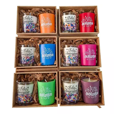 Kit Feliz Aniversário com 2 Velas Perfumadas - comprar online