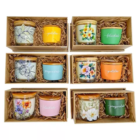 Kit 2 velas Perfumadas Flores 8x8cm e 7x5cm - comprar online