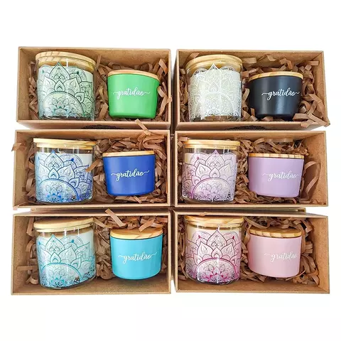 Kit Mandala 2 velas Perfumadas 8x8cm e 7x5cm - comprar online