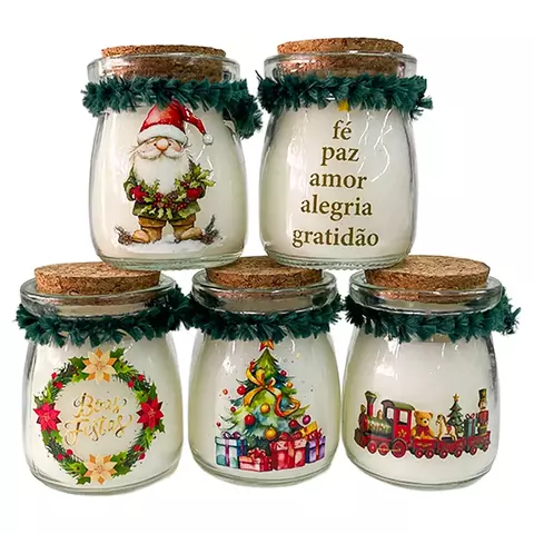 Vela Perfumada Leiteira Natal com Tampa Rolha - comprar online
