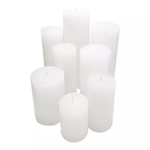 Conjunto de 8 Velas Cilíndricas Branca - comprar online
